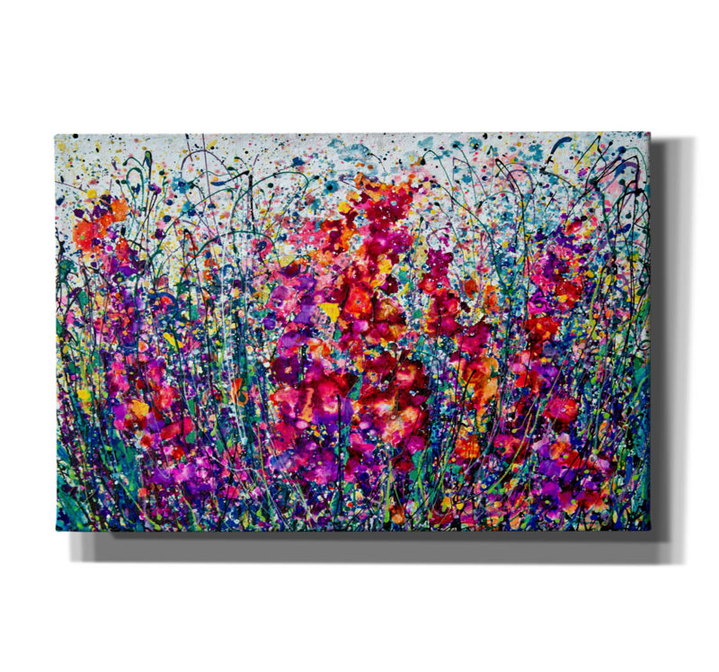 «The Breath of Summer Abstract» par Lena Owens, art mural sur toile, H 12 po x l 18 po x P 0,75 po
