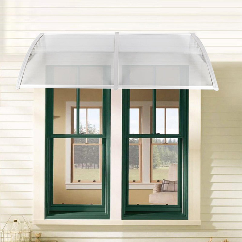 Sol 27 Outdoor 100cm D Plastic Black Cover Retractable Door / Window Awning, 28cm H x 190cm W x 100cm D, White