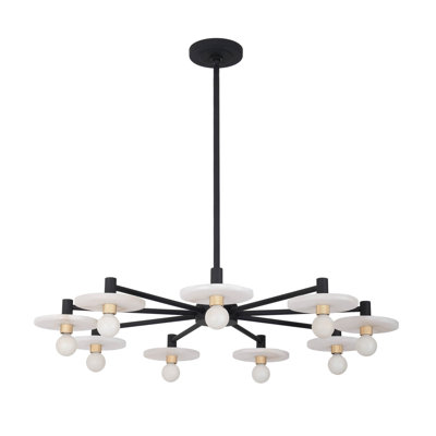 Discus 9 LT Matte Black Chandelier Kalco
