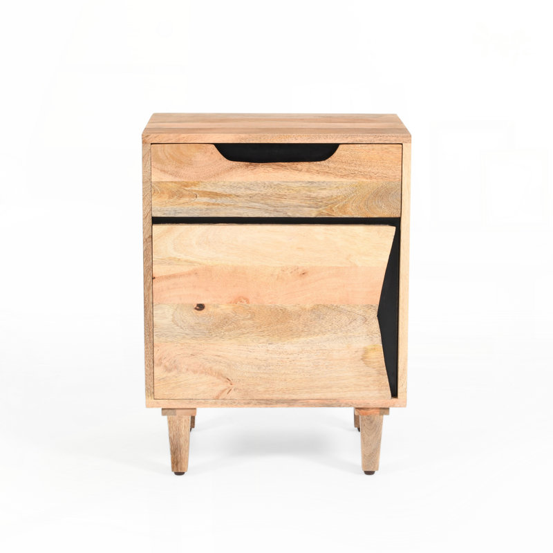 Table de chevet en bois naturel
