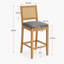 Ensemble de 2 tabourets de bar 26 po en rotin, ensemble de 2 chaises de style campagnard moderne pour îlot de cuisine, gris-586011419