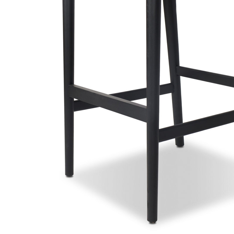 Rothler Stool-Alcala Wheat-Counter, Counter Stool (27” Seat Height), Essence Natural/Rayon/Viscose, Black Brushed Ash