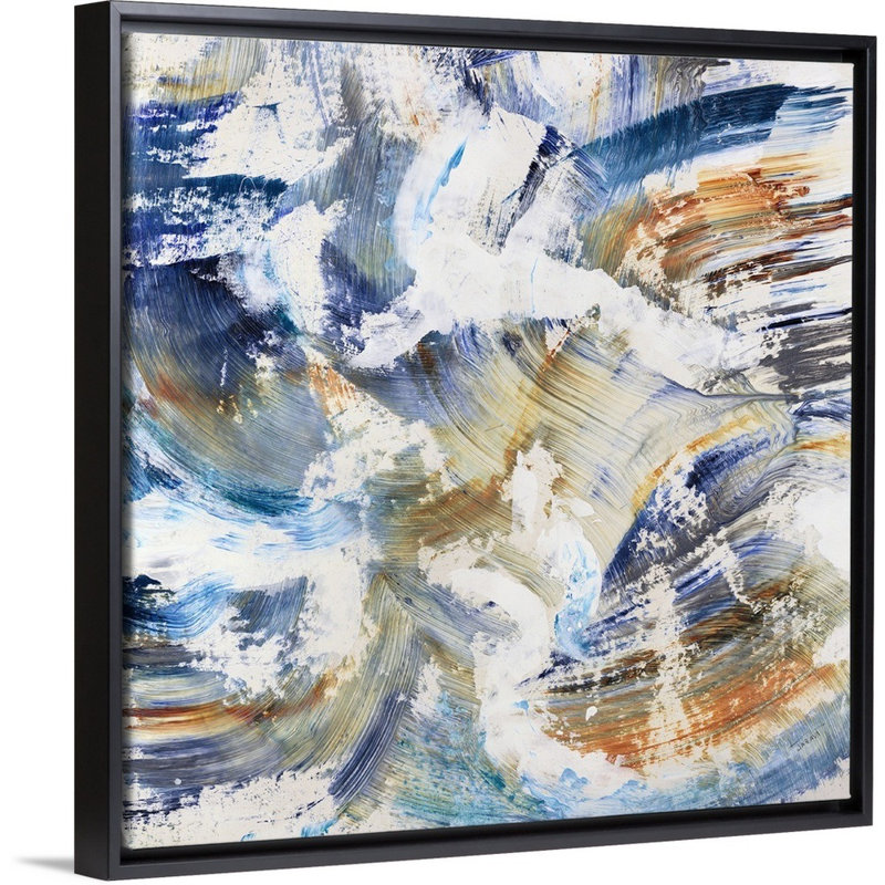 « bonbon tourbillon », peinture sur toile, H 25,7 po x l 25,7 po x P 1,75 po, Cadre flottant noir