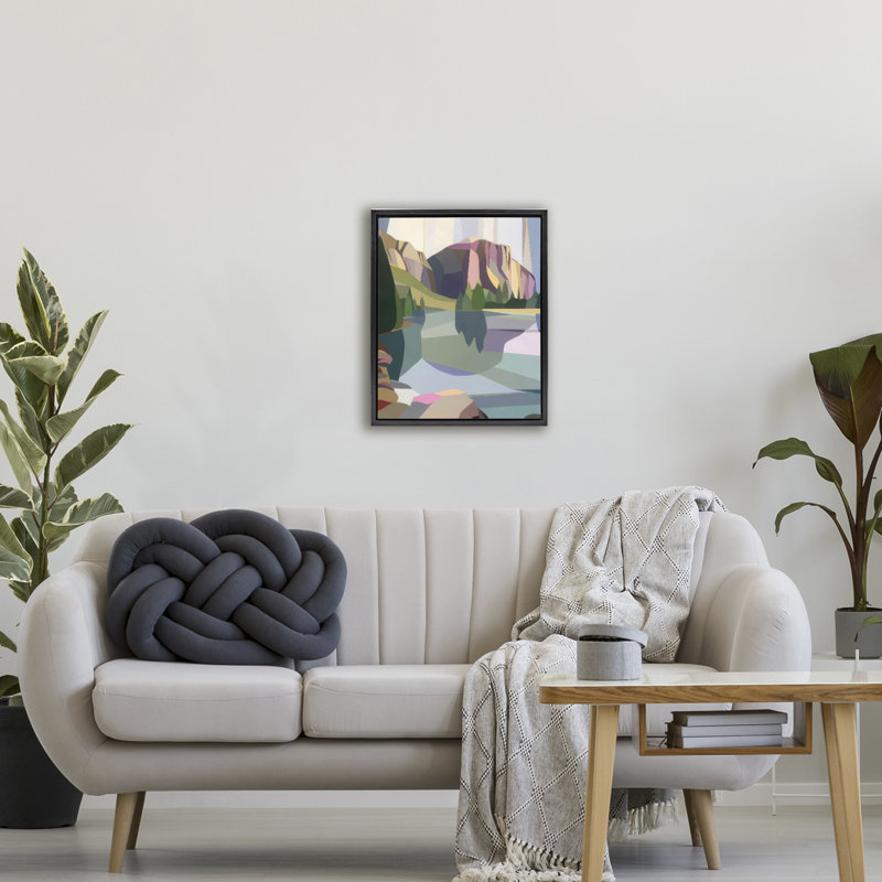 Cadre flottant El Capitan & Merced River, design par Melba Browne, Cadre flottant noir de jais, H 21 po x l 17 po