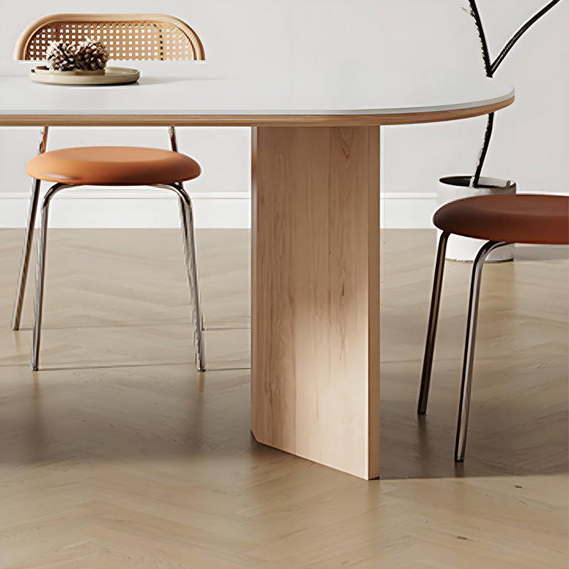 Table et chaises simples en bois massif blanc pur, H 29,52 po x L 70,86 po x l 31,49 po