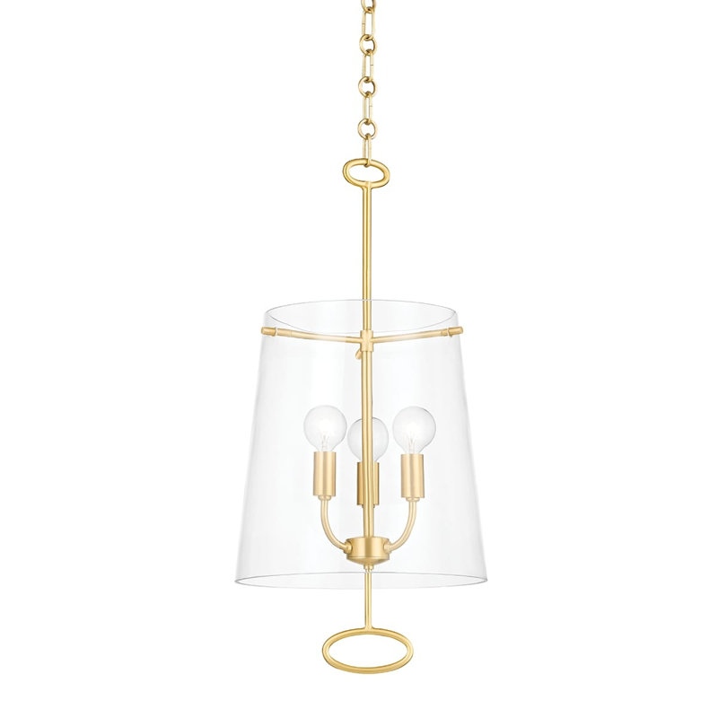 Luminaire suspendu 3 lumières James, Laiton vieilli