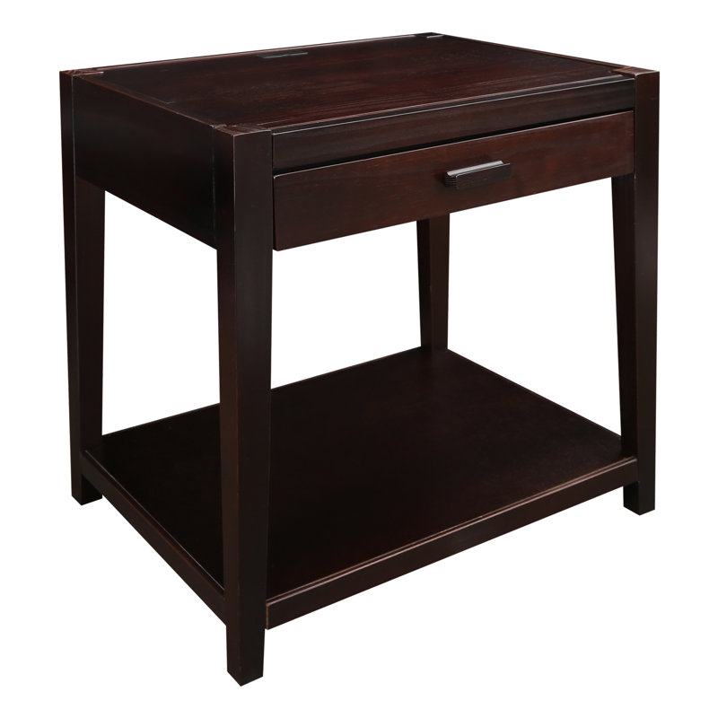 Hemby 24'' W Solid Wood Nightstand, Espresso