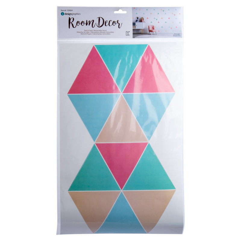 Abstract Wall Decal, Teal/Pink