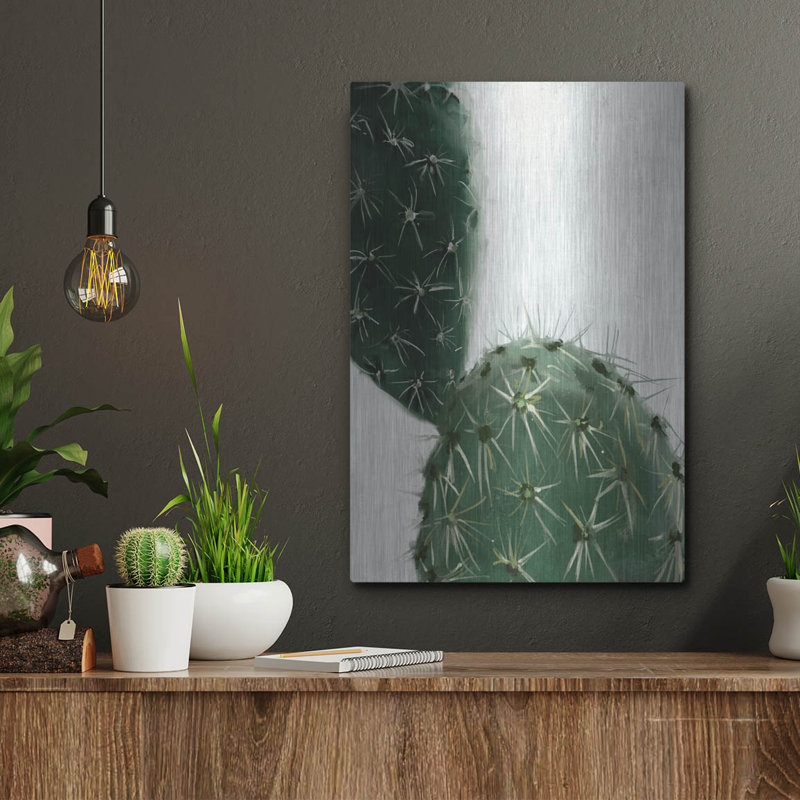 Art mural en métal Union Rustic «Cactus» par Svetlana Aleynikova, H 16 po x l 12 po