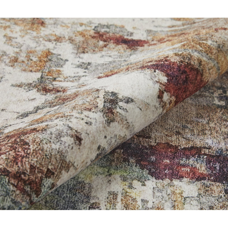 Lux Abstract Ultra soft Stain Guarded Grey/Brown/Multicolour Area Rug, Rectangle 200 x 290cm