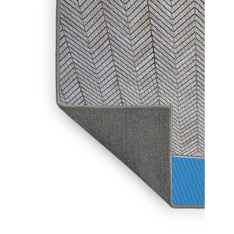 Tapis gris/bleu à motifs Jarosz, Rectangle 8 pi x 10 pi
