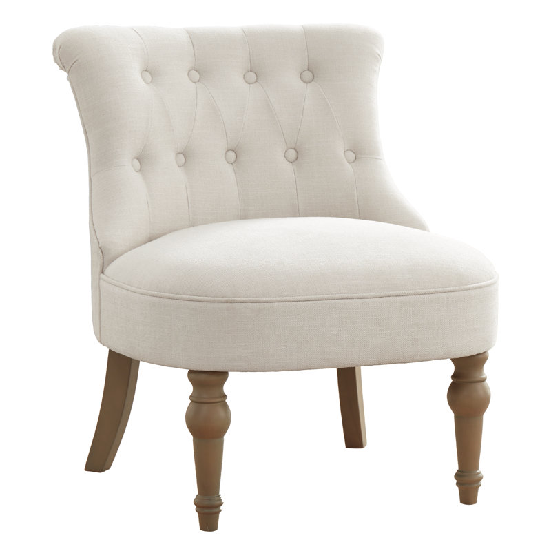 Upholstered Wingback Side Chair, Beige