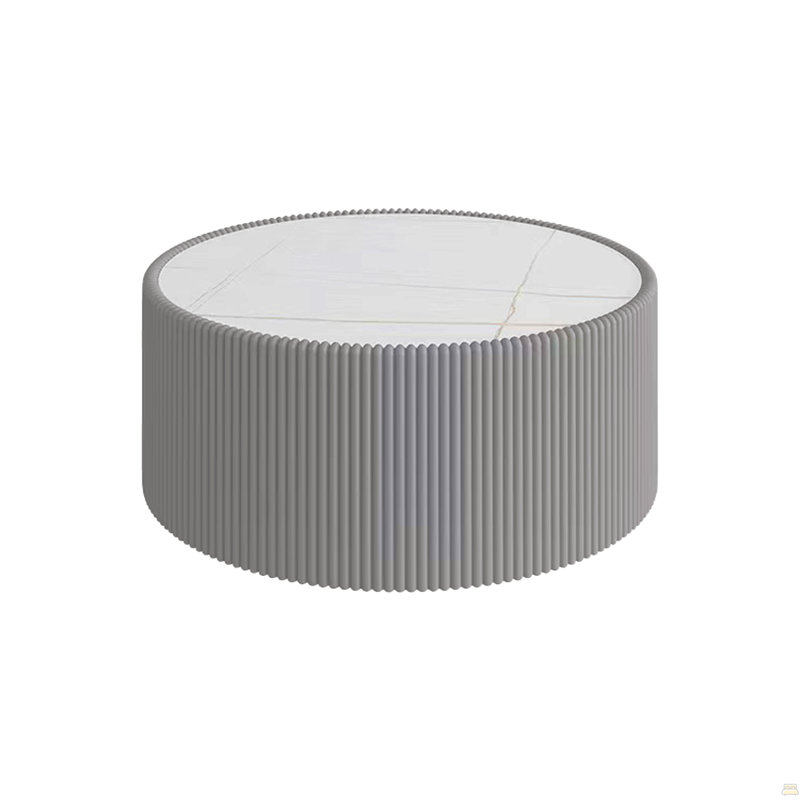 Table basse moderne en cuir fritté clair, Gris
