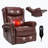 Heat Massage Manual Recliner Chair With Rocker And Swivel In Genuine Leather For Living Room,Red