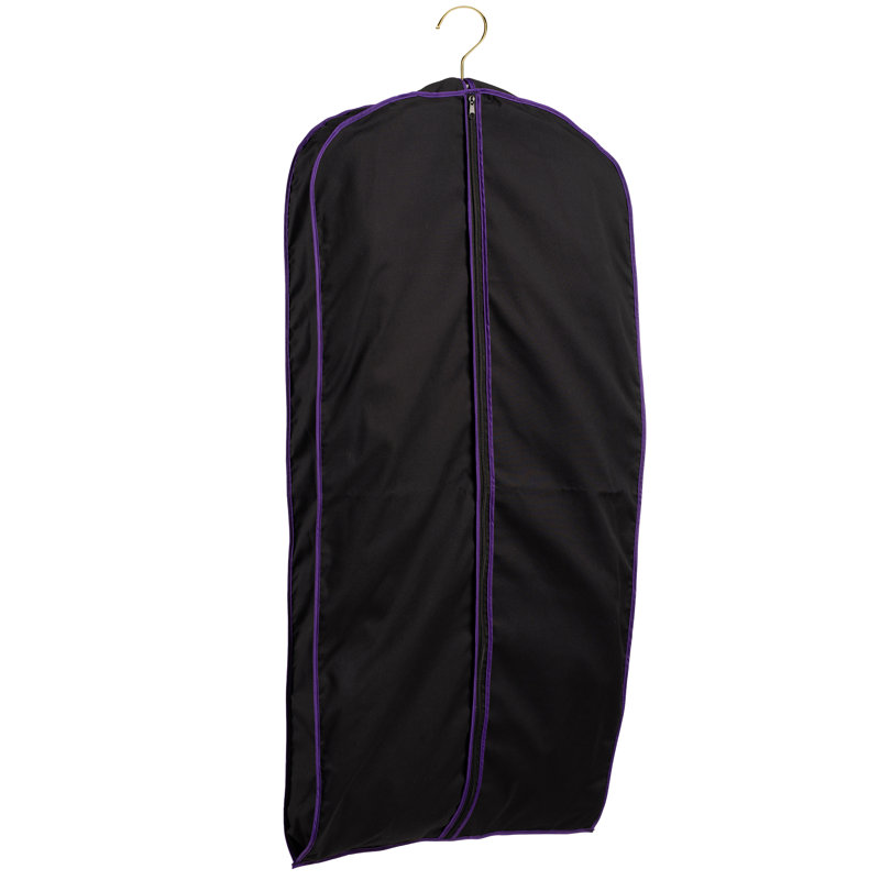 Sac à vêtements en popeline respirante, H 45 po x l 24 po x P 4 po, Noir, mauve