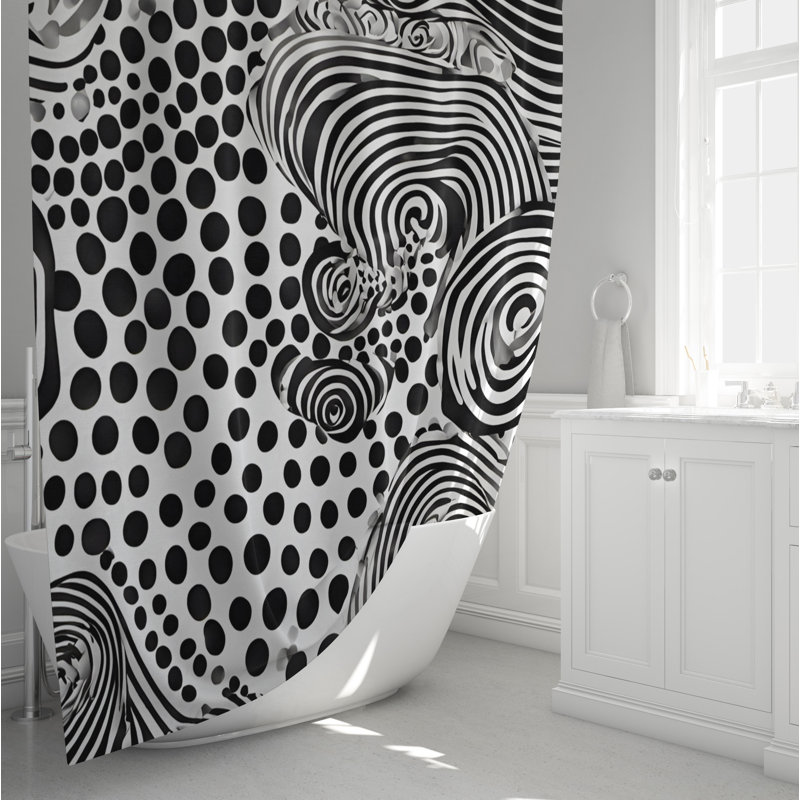 Rideau de douche abstrait Kadin, H 72 po x l 70 po