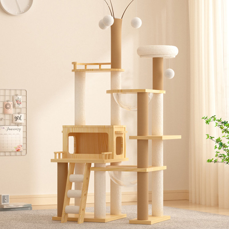 Arbre à chat 5 niveaux avec condons, perchoir, griffoirs