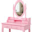 Coiffeuse à maquillage rose avec 4 tiroirs, miroir réglable à 360 ° et bureau d'organisation de chambre à coucher-993506575