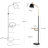 Real Marble Floor Lamp with Wood Bedside Nightstand End Table and Built-in USB Charging Port