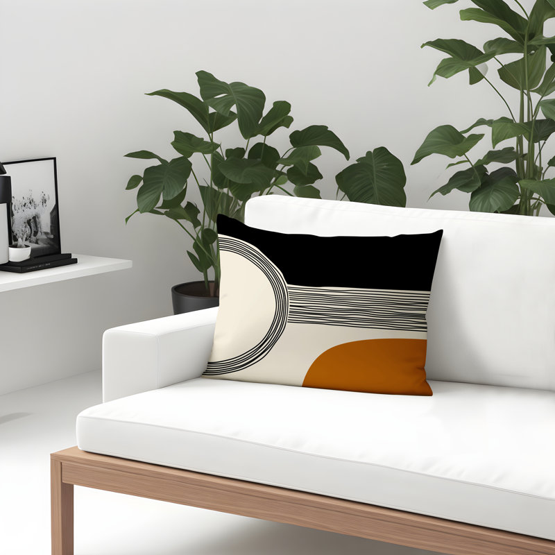 Housse et insert de coussin rectangulaire intérieur / extérieur Cassie, Orange, H 18 po x l 25 po