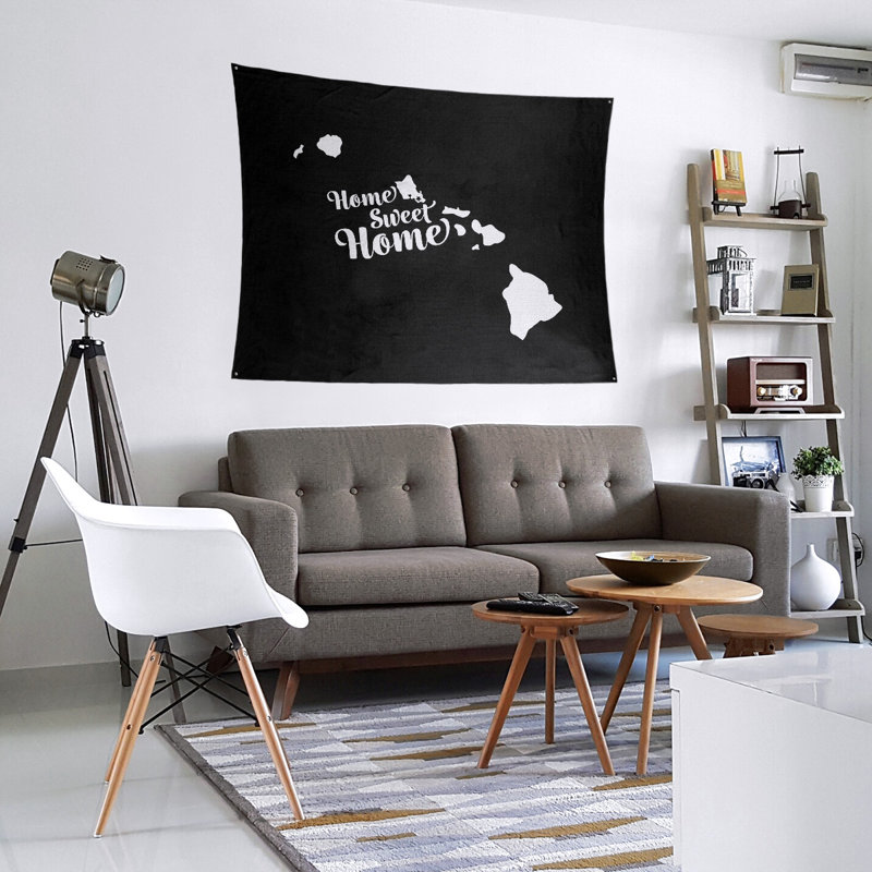 Tapisserie murale honolulu doux pour la maison, H 51 po x l 60 po, Noir