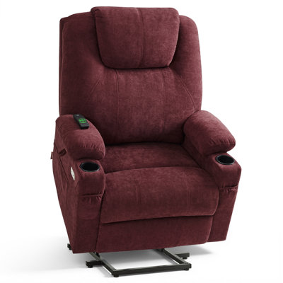 25.2" Seat Width Power Recliner Lift Chair with Vibration Massage and Heat, Fabric