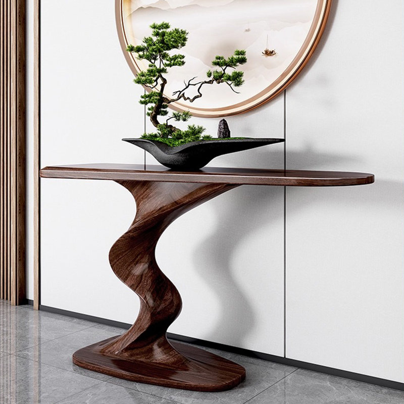 Retro simple brown console table., 33.9" H x 47.2" W x 15" D