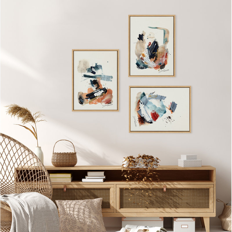 By The Fireplace Series par Xizhou Xie, ensemble d'art mural sur toile encadrée, Encadré naturel