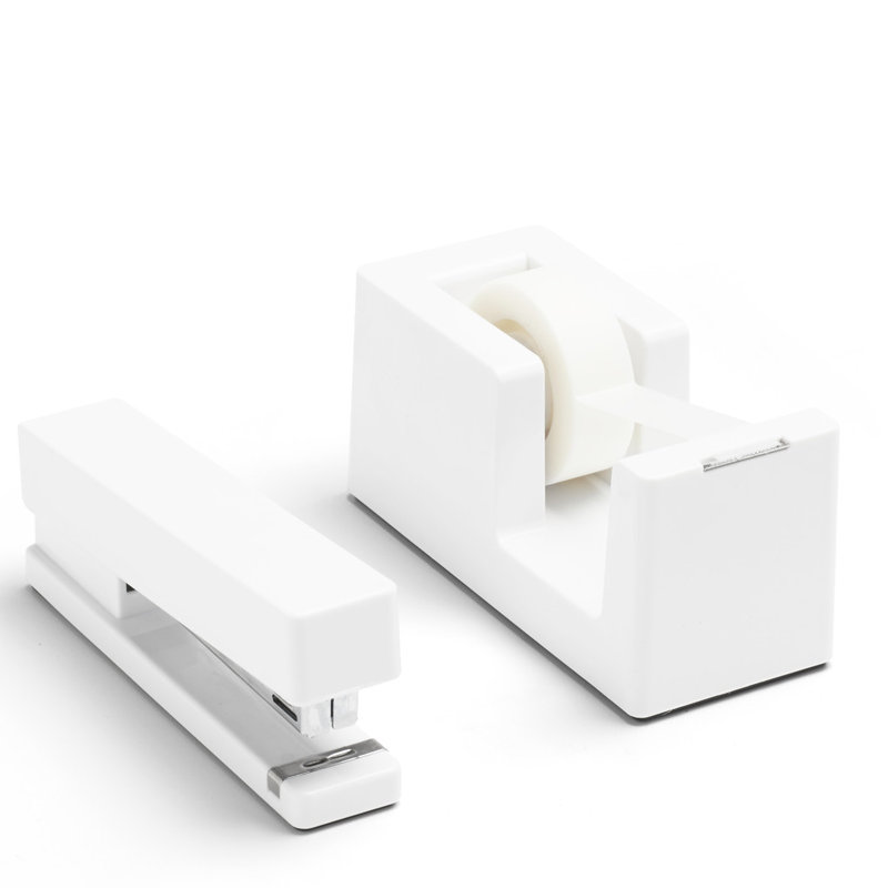 Plastic Desk Organizer Set, White