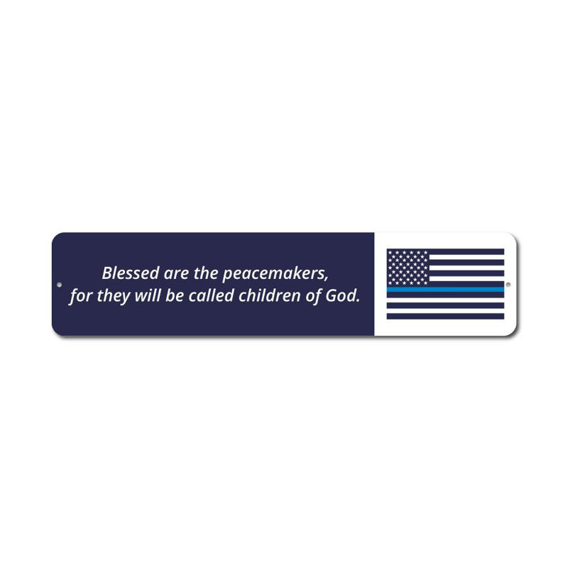 Panneau en aluminium «Blessed Peacemakers», H 6 po x l 24 po x P 0,063 po