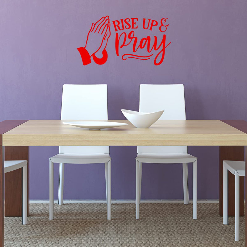 Adhésif décoratif «Rise Up and Pray», H 15 po x l 27,5 po, Rouge