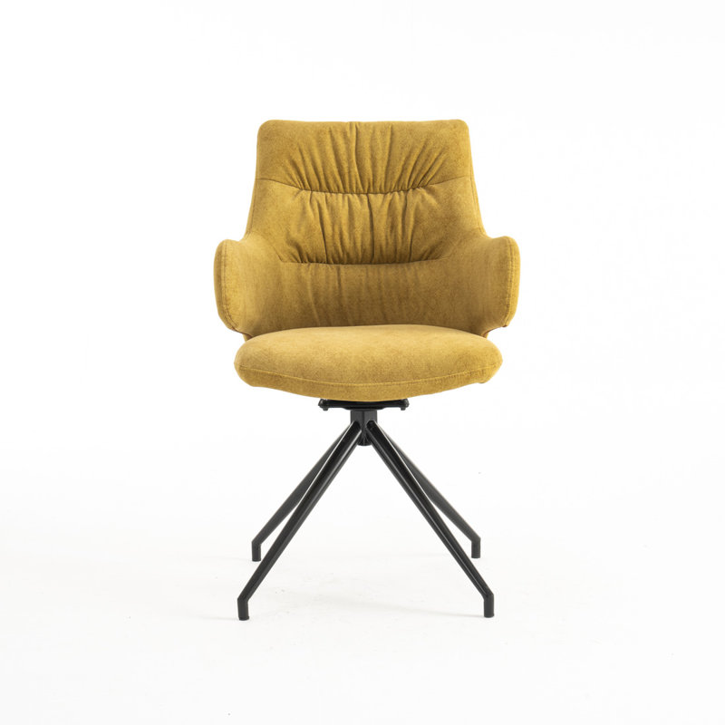 Aubrianah 50cm H Velvet Upholstered Armchair, Mustard