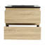 Armoire de salle de bain 24 po, vasque en céramique noire, 2 tiroirs à fermeture en douceur, chêne, meuble-lavabo moderne en contreplaqué, lavabo, pliante-6439470-6439458