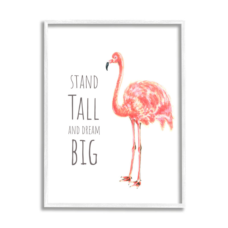 «Stand Tall And Dream Big phrase» par Reesa Qualia - Art textuel, H 20 po x l 16 po, Giclée encadrée blanc bord de mer