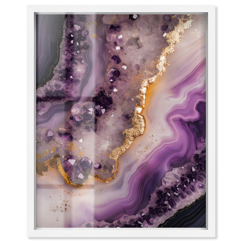«Amethystine Dream I Shadowbox Print» par Art Remedy, H 46 po x l 37 po, Blanc