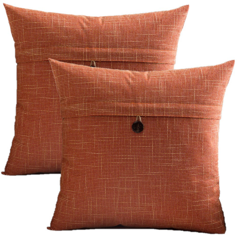Housses de coussin carrées, Orange, 18 po x 18 po, Non