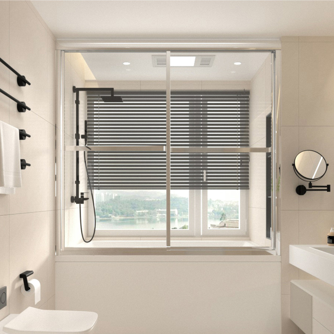 59'' W x 56'' H Double Sliding Framed Tub Door NIVEAL 