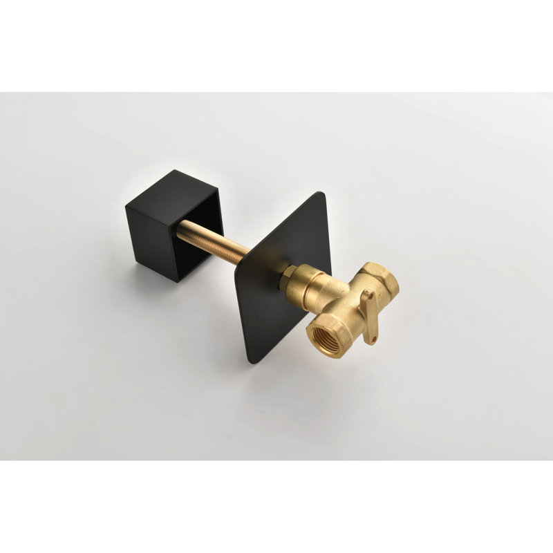 Valve de contrôle de volume en métal coulé 3/4 po pour douche, très haut débit, noir mat, laiton, couche, poignée réglable, soupape de débit à installation facile, à la corrosion et à la rouille, installation indolore