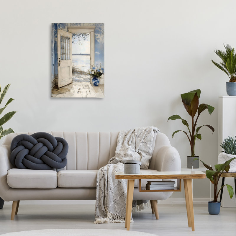 Toile Blue Country Cottage, design par LSR Design Studio, 24 x 16
