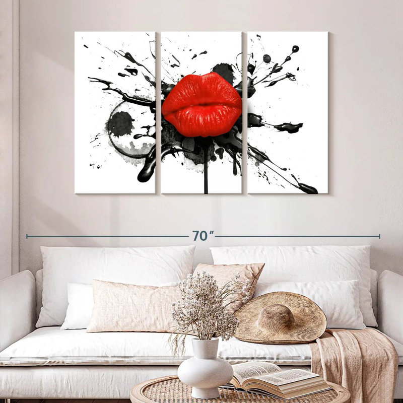 Shuttleworth Smacking Red Lips, 48" H x 74" W