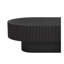 Table basse ovale élégante de 43,3 po avec plateau de 6,8 po d'épaisseur, table de bout tambour moderne de style crème, table centrale cannelée minimaliste avec base robuste pour le salon, assemblage facile, noir-318563881