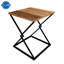 Table haute Desarey de 21 po: table de bout à pieds croisés en métal, table de chevet et table basse pour le salon