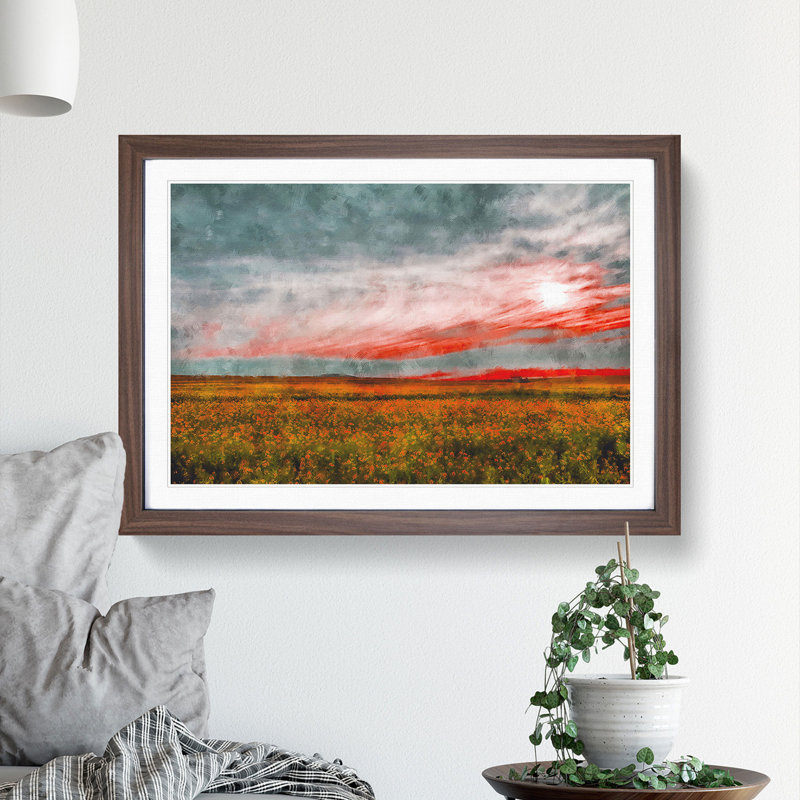 Meadow in South Africa - Picture Frame Graphic Art, Walnut Framed, 48cm H x 65cm W x 2cm D