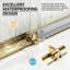 Poignée de porte de baignoire en verre trempé à double cadre 60 po x 58 po en aluminium trempé 60 po x 58 po, or