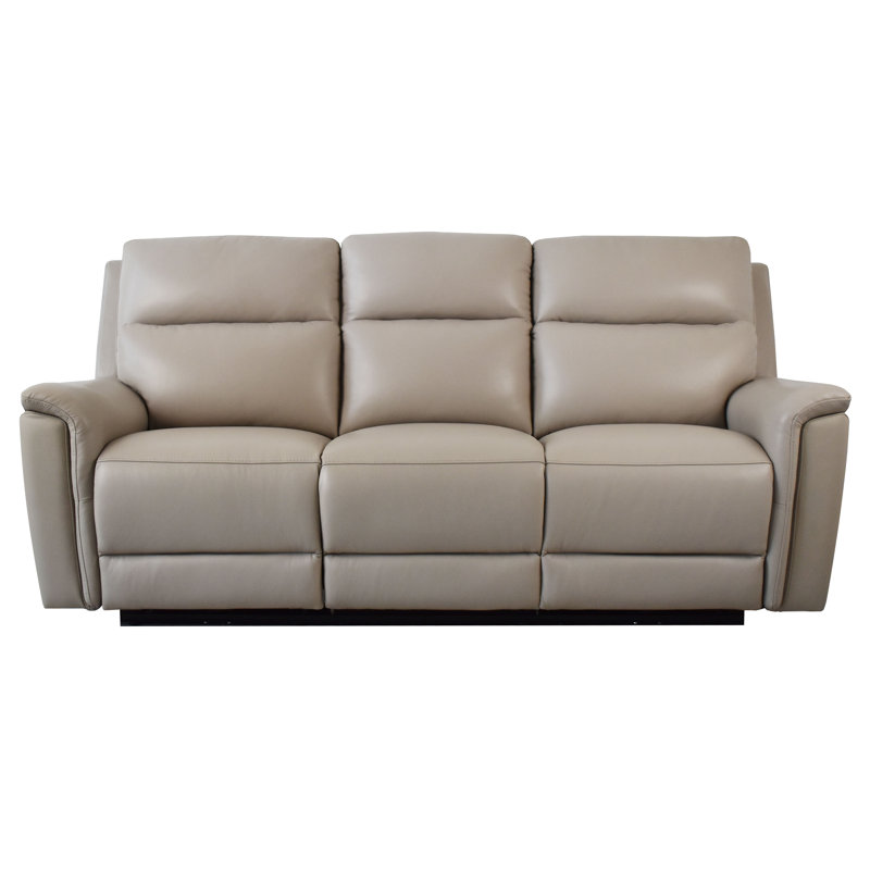 Canapé Hudson 3 places en cuir, inclinable électriquement, avec ports de chargement USB et de type C, appuie-tête et repose-jambes réglables électriquement