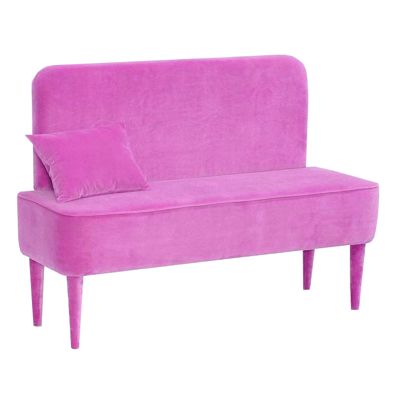 Pastel Upholstered Bench, Rose