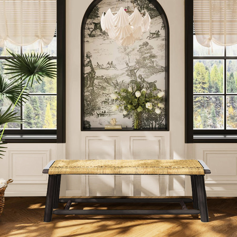 Banc en bois massif Farmhouse, Noyer