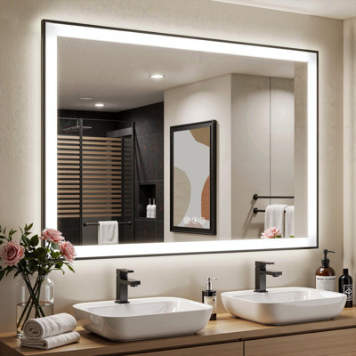  Lunara UL Certified Metal Framed Front Light & Backlit Memory LED Light Bathroom Vanity Mirror with 3 Year Warranty