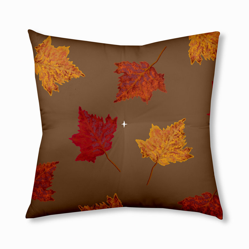 Coussin de sol 280_Dancing Leaves, 30 po x 30 po, Brun