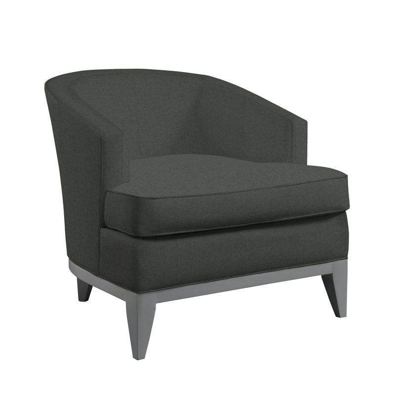 Caroline 31" Wide Polyester Barrel Chair, Cristo Charcoal